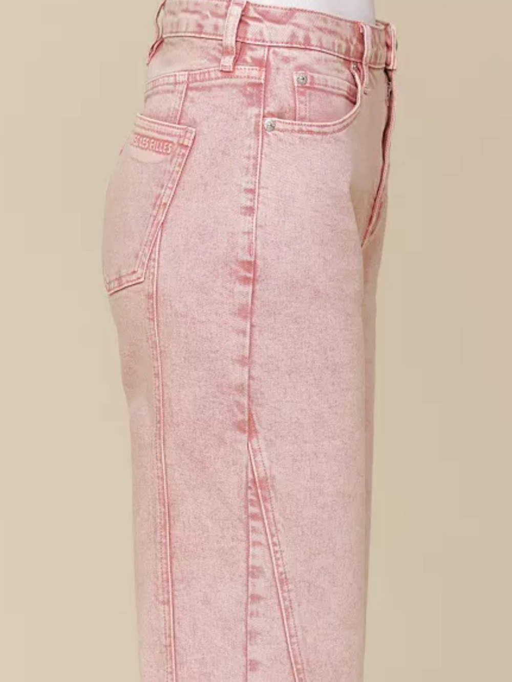 Barbiecore Coquette Avec Les Filles Strawberry Pink Wide-Leg Jeans 30 - Picture 3 of 10